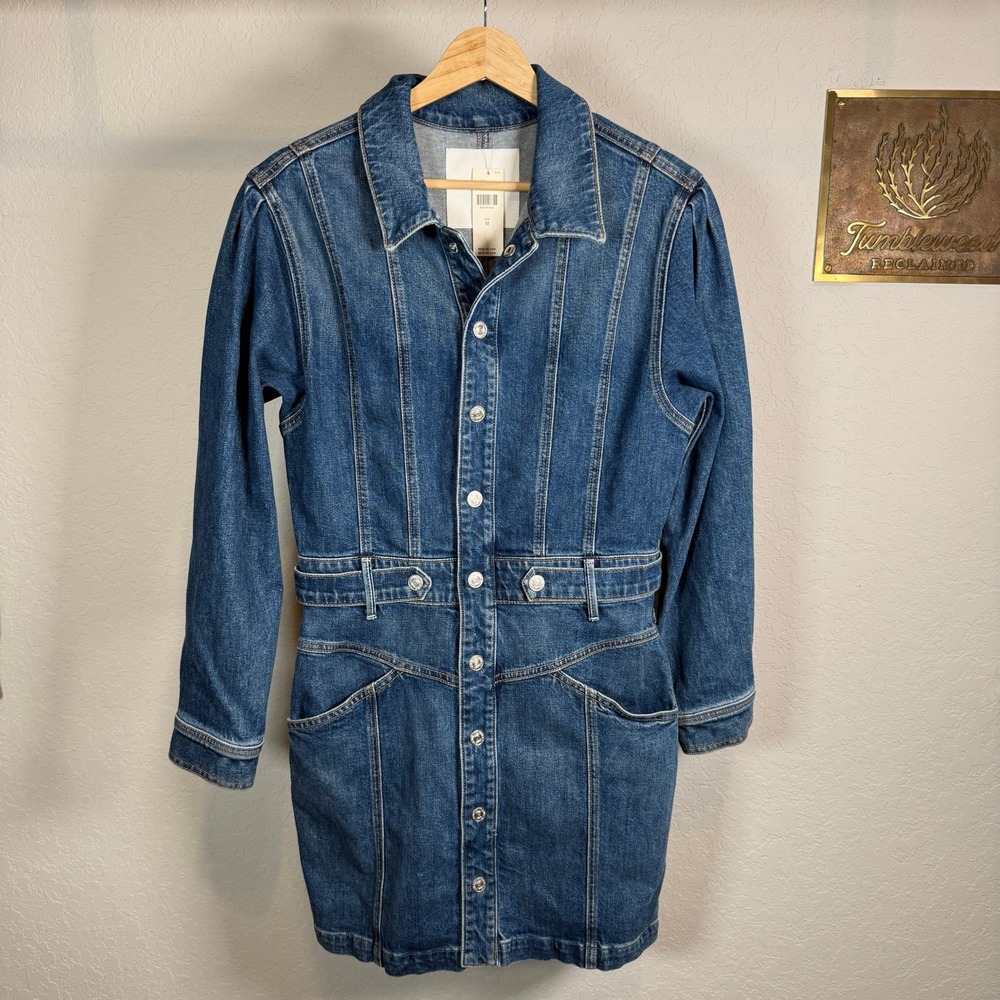 Mother Superior Womens‎ Denim Mini Dress Medium Wash Blue Long Sleeve Size M NEW - Picture 12 of 12